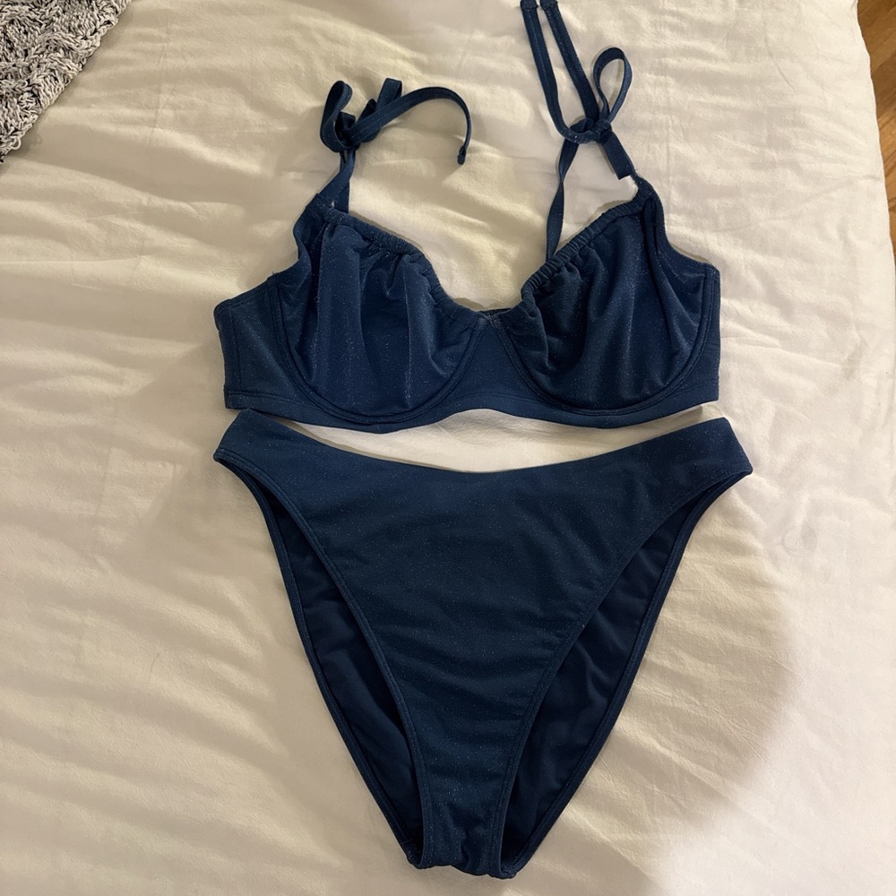 Abercrombie sparkly blue curve love bikini